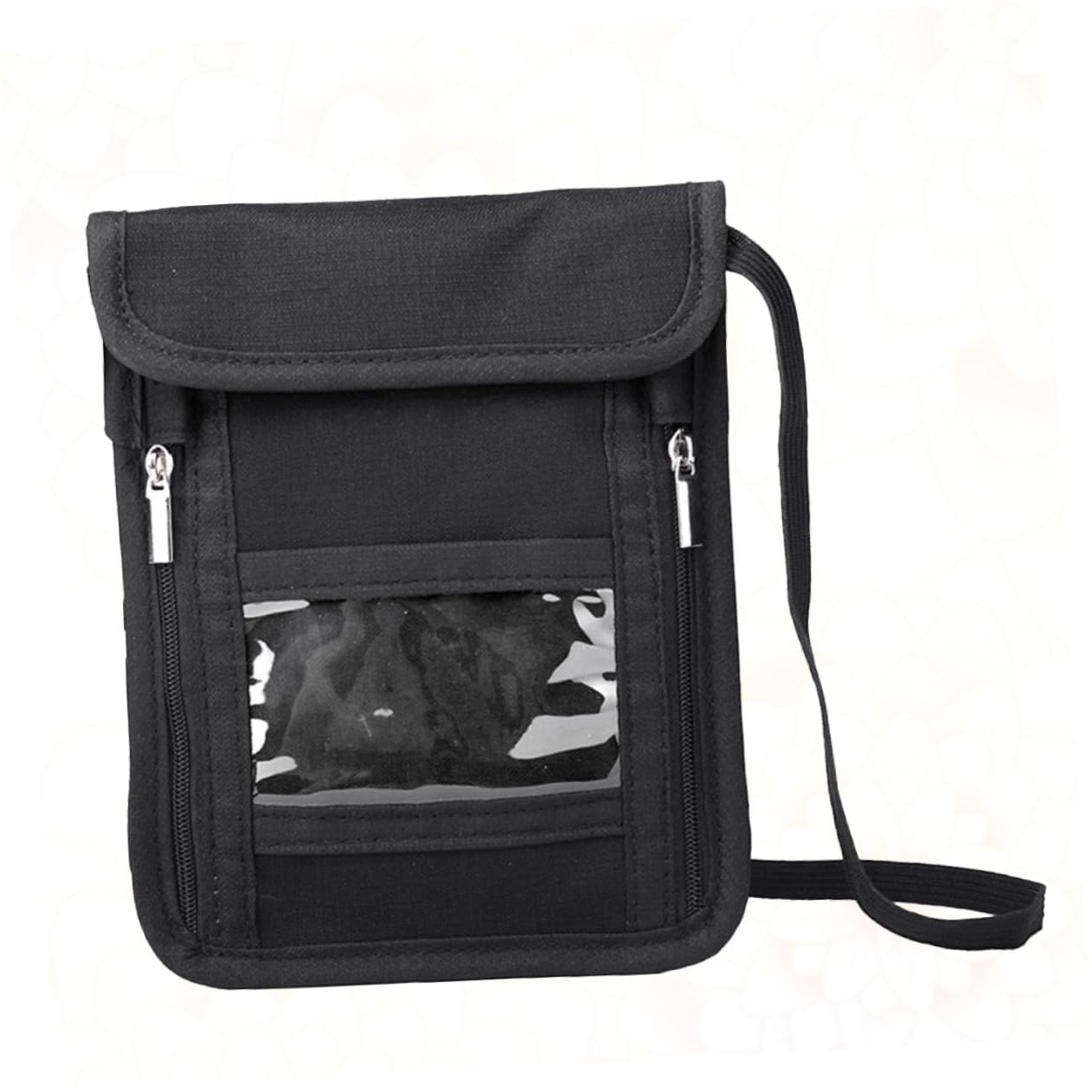SHERCHPRY 2piezas Cartera De Pasaporte Compartimentos Múltiples Porta Documentos De Viaje Antirrobo Para Hombres y Mujeres Bolsa De Cuello Rfid Negro
