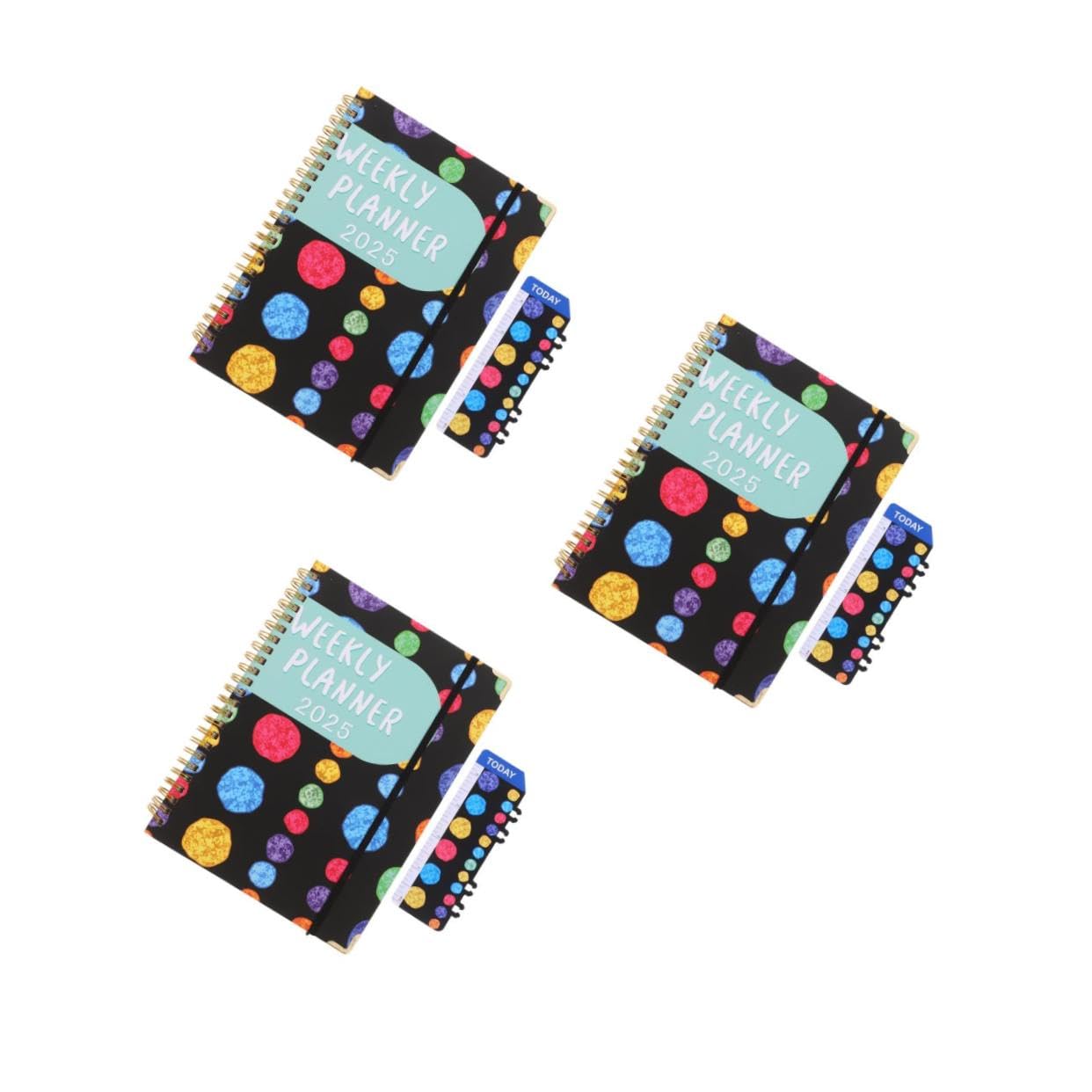 3 Pezzi Planner con Rilegatura Doppia Wire Organizer Mensile e Settimanale per Ufficio Agenda Compatta per Studenti e Professionisti con Copertina Colorata e Design Angoli Quadrati