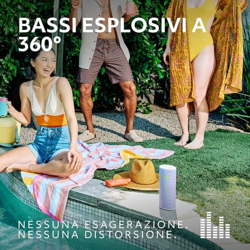 Ultimate Ears MEGABOOM 4, altoparlante portatile Bluetooth, impermeabile e galleggiante, con suono a 360° potente e bassi esplosivi, 20 ore di batteria e raggio d’azione di 45 m - Nero - Immagine 1