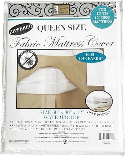 Protector de colchón con cremallera impermeable funda de cama tamaño Queen lavable