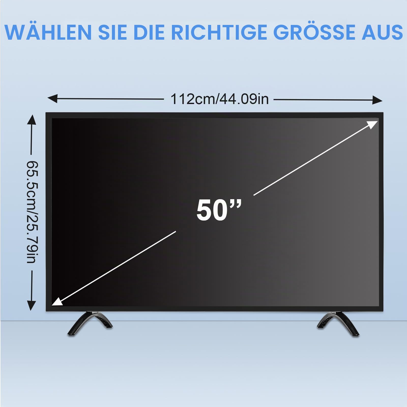 Qoosea 50 Zoll TV Bildschirmschutz - HD Klar, Acryl Schutzpanel für Fernseher mit Einpunkt-/Zweipunkt-Ständer, Wandmontage & Computermonitore
