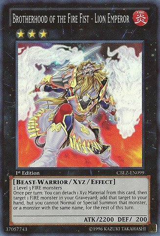 Amazon.com: YU-GI-OH! - Brotherhood of The Fire Fist - Lion Emperor  (CBLZ-EN099) - Cosmo Blazer - Unlimited Edition