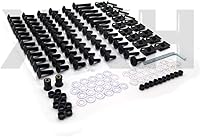 Vista 5 de XKH - Kit de tornillos y tornillos para carenado de motocicleta compatible con Kawasaki Ninja 250R 300 650 ZX10R negro [B00YB3Y2SS]