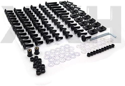 Miniatura 5 de XKH - Kit de tornillos y tornillos para carenado de motocicleta compatible con Kawasaki Ninja 250R 300 650 ZX10R negro B00YB3Y2SS