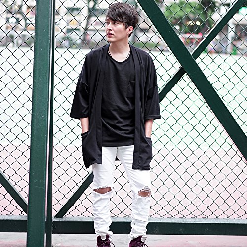 Image of Men's Long Oversized Kimono Cardigan Noragi Japan Jacket Haori Man Yukata Coat