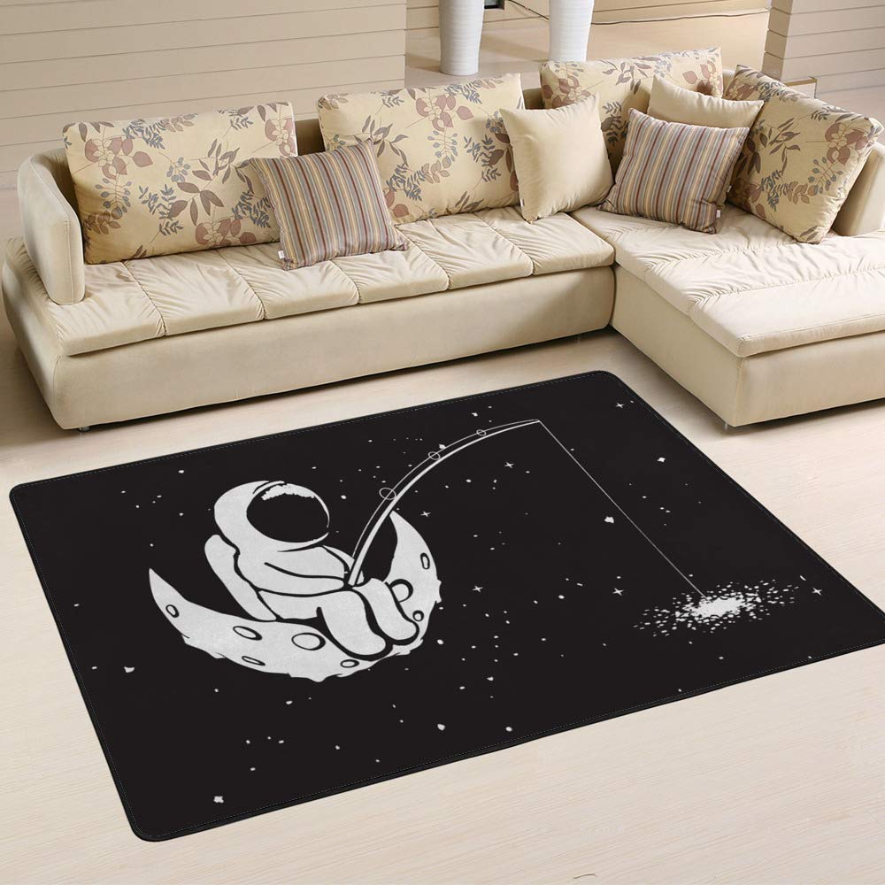 Tapis de chambre à coucher enfant thème espace et astronaute Ruchen 72x48
