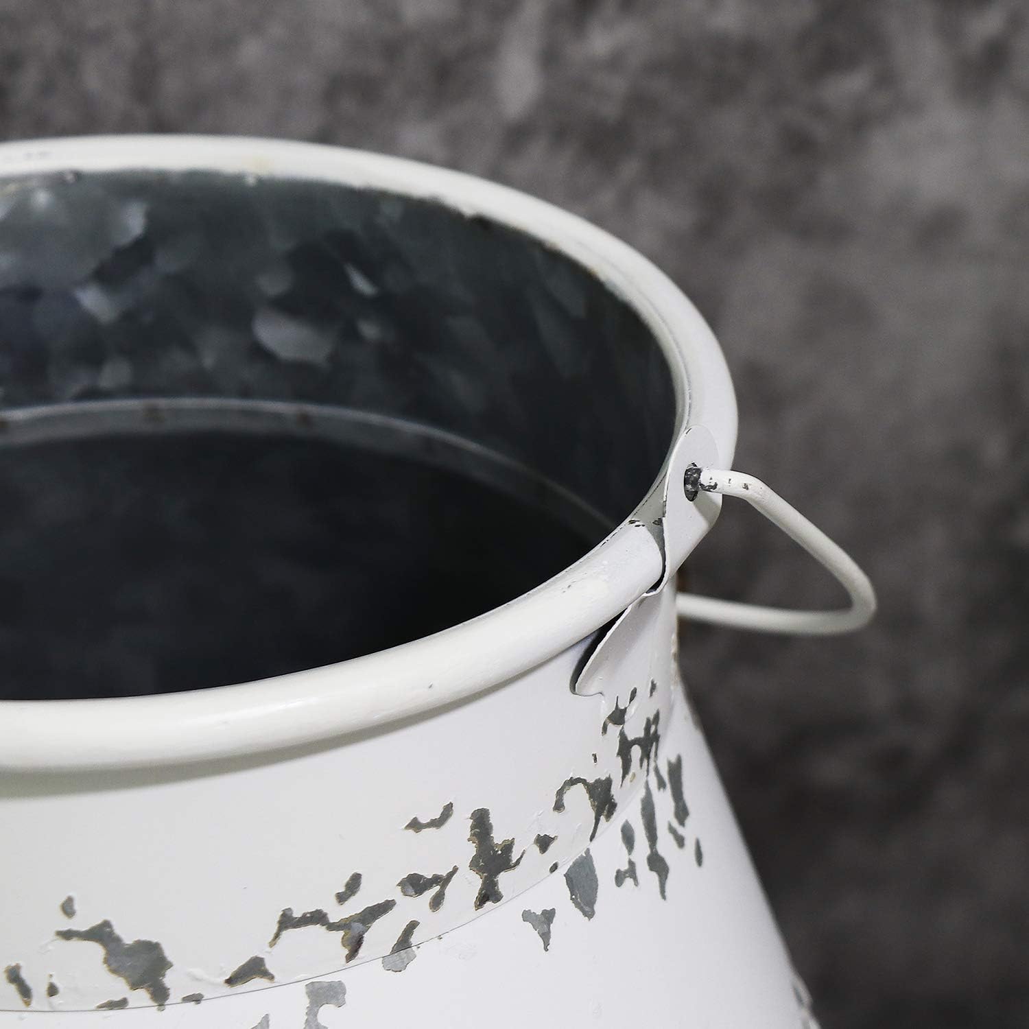 MISIXILE Cow Farmhouse Metal Milk Can Large Galvanized Vase Rustic Milk Jug Vase for Kitchen Bathroom Decor -11"