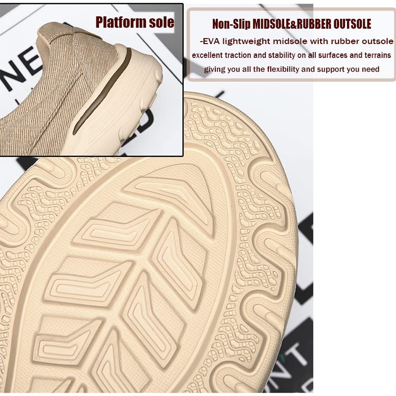 Men's Slip-On Canvas Sneaker Loafer Casual with Arch Support Breathable Stretch Comfort Relaxed Plus Size Flats Walking Shoes4