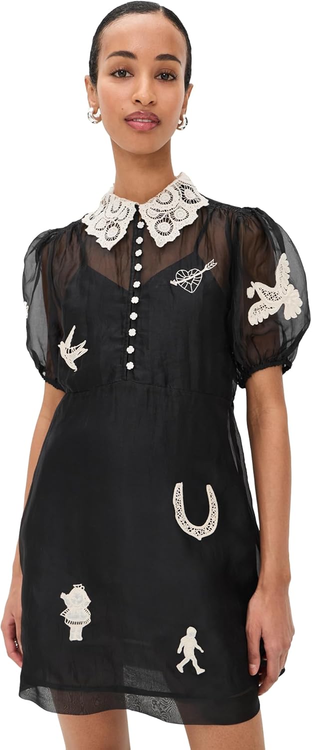 Sea Women's Ellison Puff Sleeve Silk Mini Dress