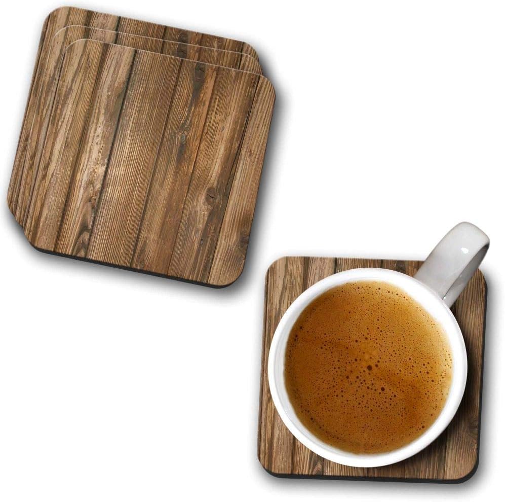 YuBingo Wood Finish Designer Printed Coasters (MDF Wooden, Set of 6, 9.5x9.5 Cm, Square)