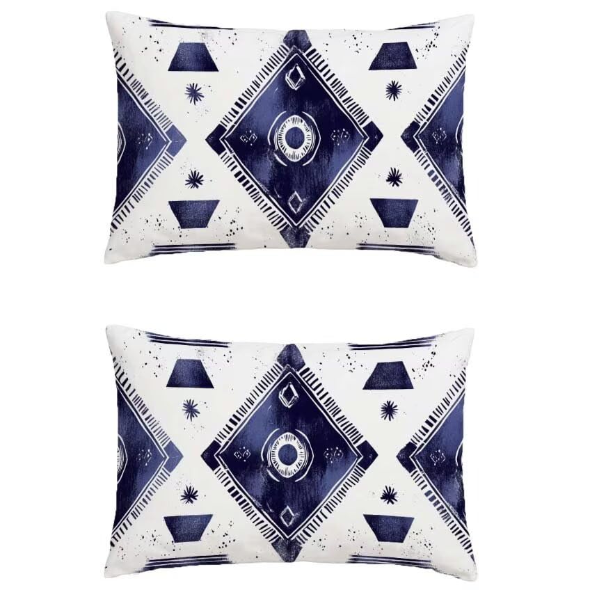 Housse coussin exterieur bleu marine impermeable 50x90cm contre l'humidite du jardin
