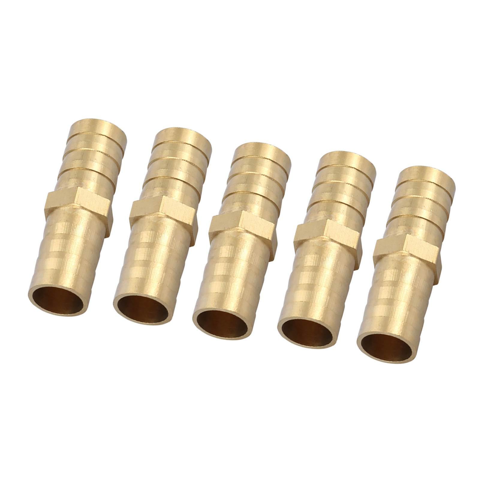 Jelquix Brass Straight Barbed Connector Durable Fitting for Air Water Oil Gas for Power Tools Home Piping 10mm (10mm(5pcs))