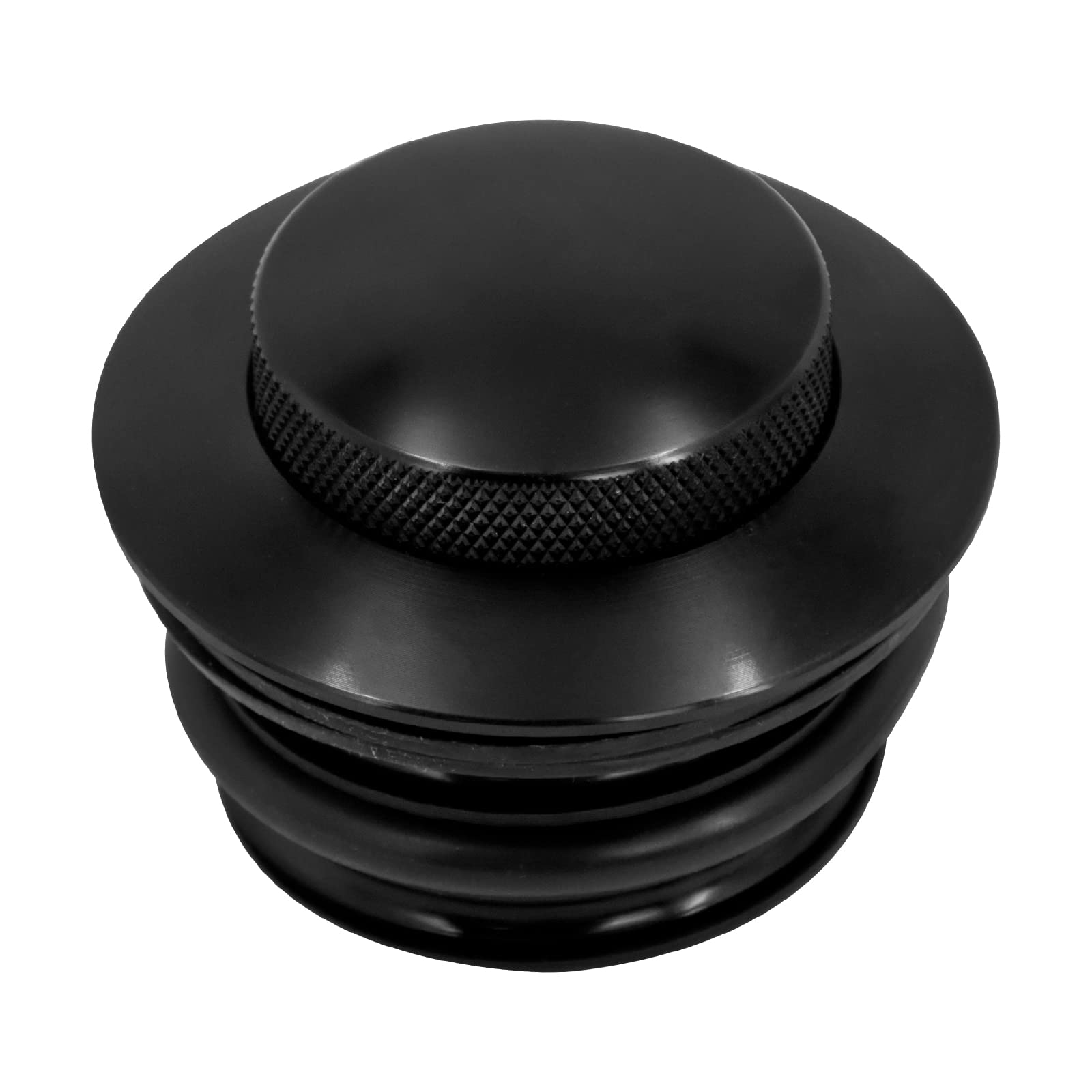 Tappo Serbatoio Carburante Pop-Up Nero Per Moto - Compatibile Con Harley Davidson 1982-2017, Filettatura Regolare, In Alluminio