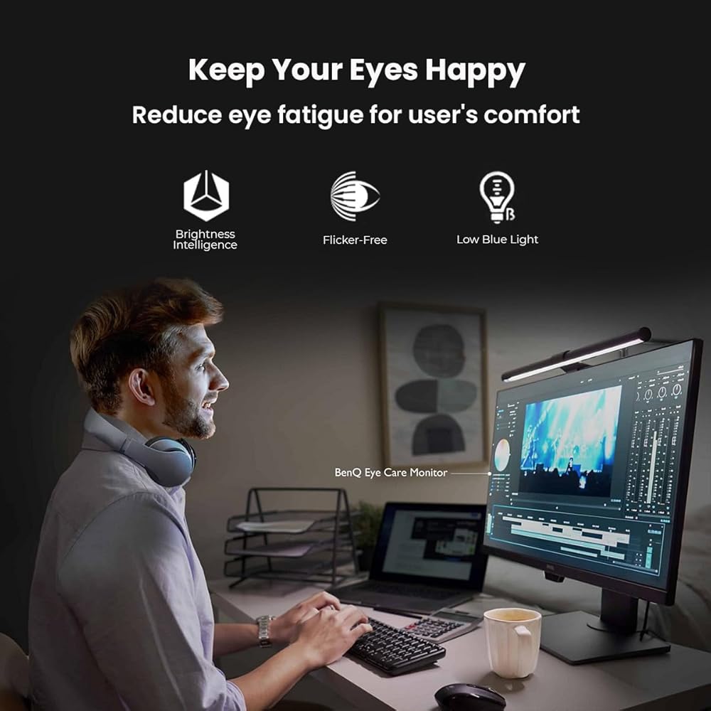 BenQ 24 Inch IPS Monitor | 1080P | Proprietary Eye-Care Tech | Ultra-Slim Bezel | Adaptive Brightness for Image Quality | Speakers thumbnail 2