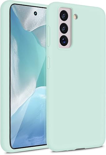 Liquid Silicone Case Compatible with Galaxy S21 5G, Gel Rubber Full Body Protection Shockproof Cover for Galaxy S21 5G 6.2 inch 2023 Light Green