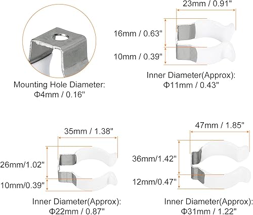Miniatura 2 de MECCANIXITY T5 T8 T12 U Clips Soporte para Bombilla LED Soporte de Montaje Soporte de Tubo Fluorescente de Acero Inoxidable Soporte de Tubería