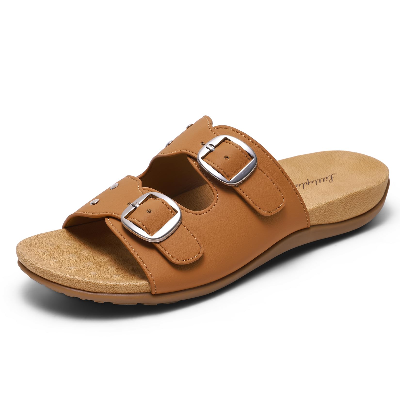 Littleplum Damen Pantoletten Sandalen Sommer Bequeme Hausschuhe mit Verstellbarer Schnalle Rutschfest Strand Slide