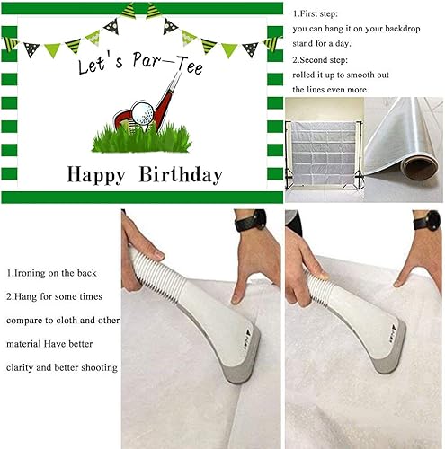 Miniatura 4 de Golf Theme Happy Birthday Backdrop Green Lawn Grass Background Let's Par-Tee Sport Background for Birhtday Party Decoration Photo Booth Studio Props