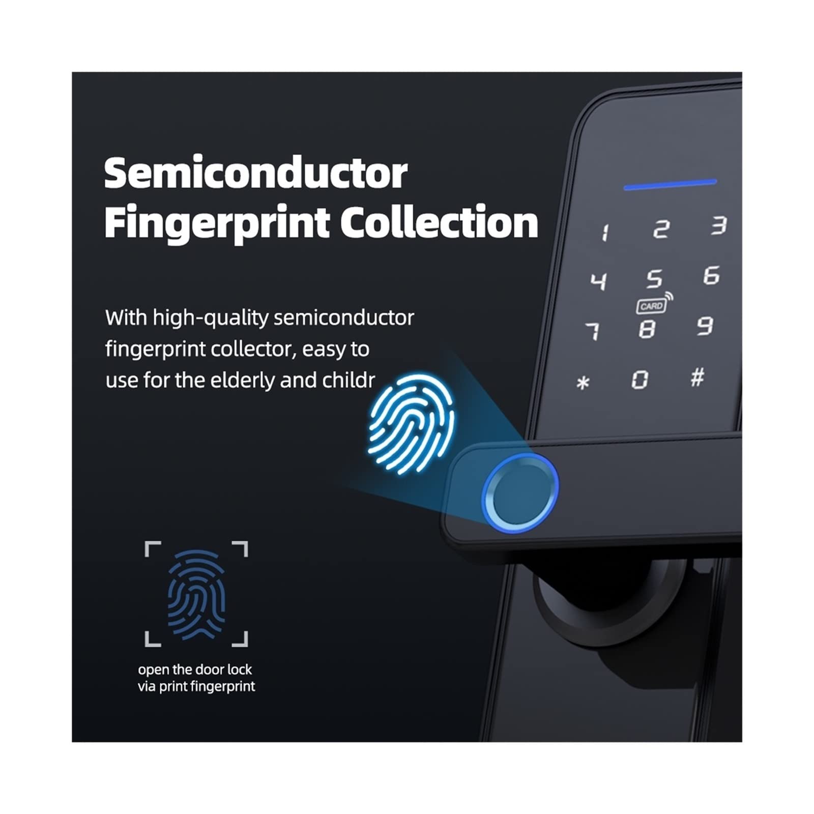 Inteligentny zamek do drzwi kompatybilny z Zemismart WiFi Smart Handle Blokada drzwi Cewka Inteligentny zamek bezpieczeństwa z kodem kluczowym i inteligentną aplikacją do śledzenia blokady (Kolor :