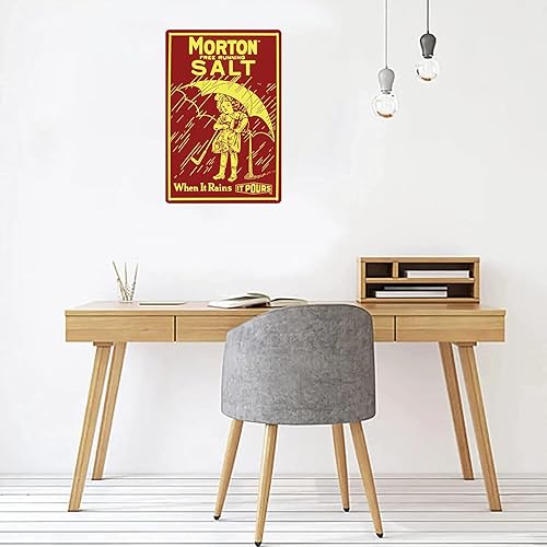 Miniatura 4 de Letrero decorativo rústico de metal con diseño de texto en inglés "When it Rains Girl" para decoración de pared de cafetería, bar, hogar, 8 x 12