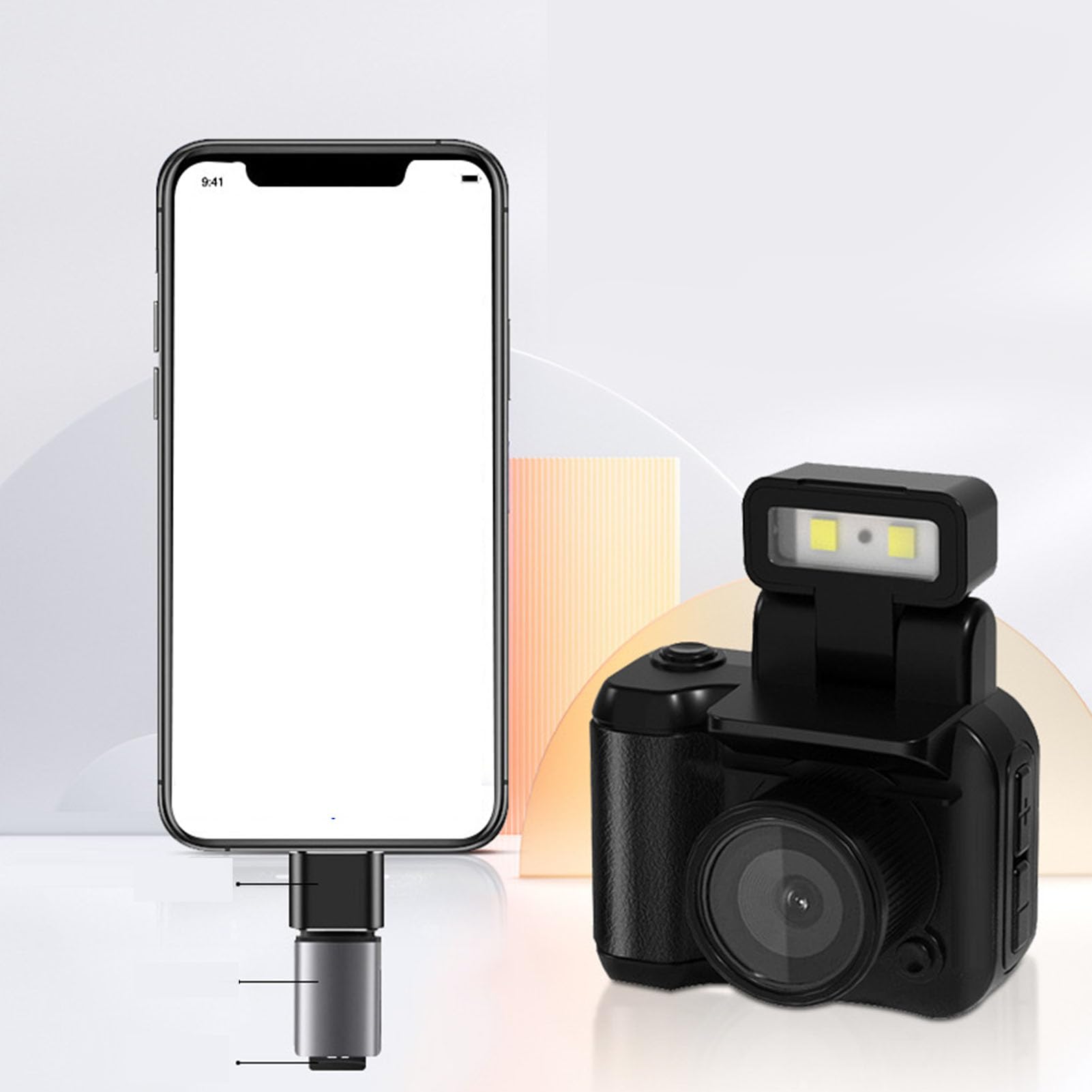 Aparat Cyfrowy, Minikamera Kciukowa, Kamera Wideo HD 1080P do Fotografii, Kamera do Vlogowania z lampą błyskową, Kompaktowy Mały Aparat Podróżny (64GB)