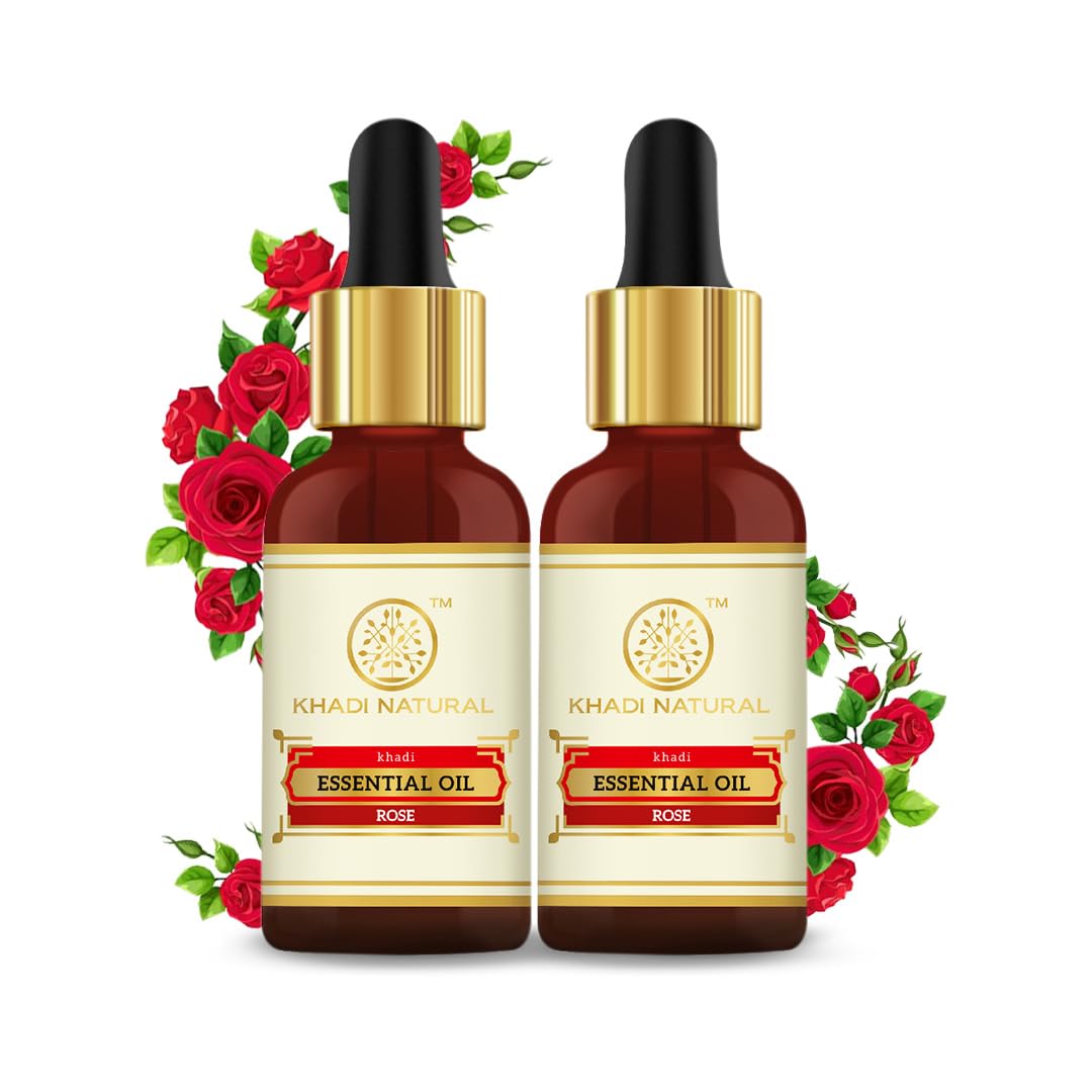 KHADI NATURAL Rose Essential Oil|Hydrates Skin| Aromatherapy| Stress-relieving properties|Natural and Therapeutic | Pack of 2| (15 * 2) (30 ml) (B0CCDRJF4H) Amazon Price History, Amazon Price Tracker