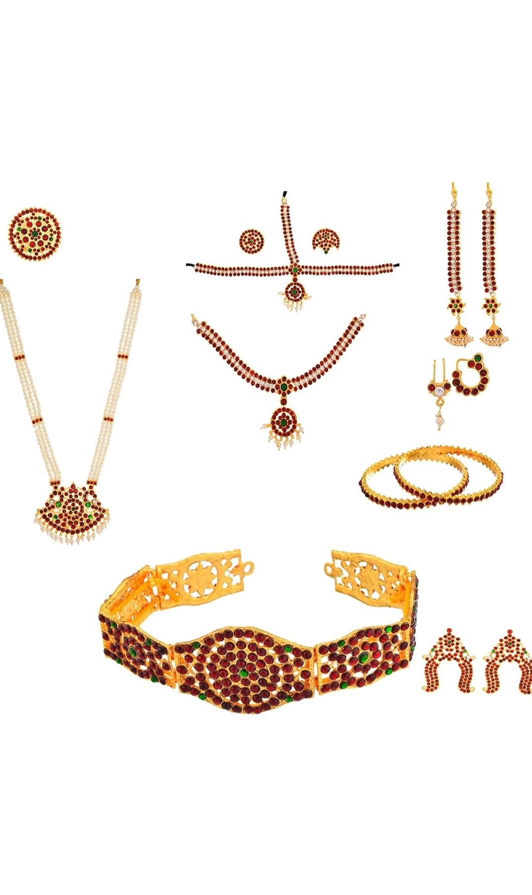 Womens Bharatanatyam Jewellery Set (B0BSV28B4L) Amazon Price History, Amazon Price Tracker