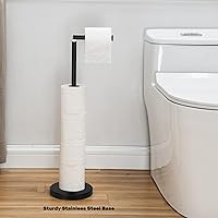 Vista 6 de Soporte de papel higiénico Noonext para 4 rollos, negro mate, acero inoxidable, moderno, de pie, para baño