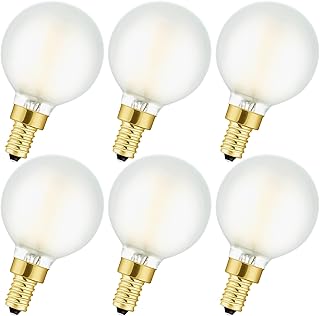 LED Frosted Candelabra Light Bulbs,E12 Edison LED Light Bulbs,4W Equal 40 Watt Light Bulb,400lm,Warm White 2700K,Globe Light Bulb for Pendant, Vintage LED Filament Candle Bulb with Decorative,6Pack.
