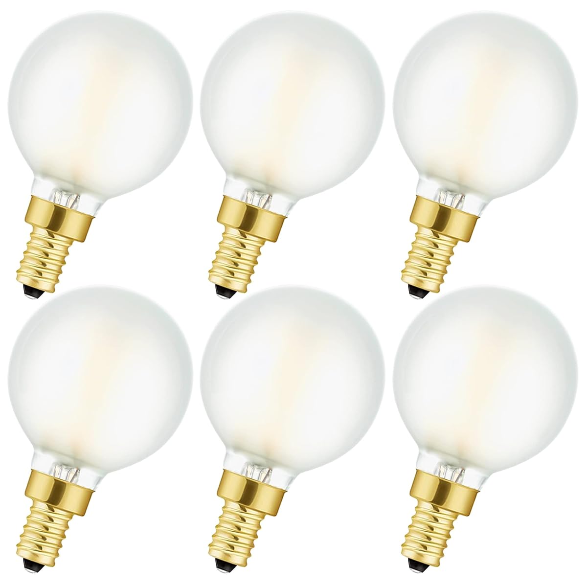 Leools E12 Frosted Led Bulbs, 40W Candelabra Dimmable Chandelier Light Bulbs