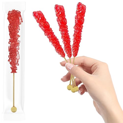 Miniatura 4 de Rock Candy Lollipops Pops Candy Suckers, surtido de colores y sabores, envueltas individualmente, 6.5 pulgadas (cereza, paquete de 12)