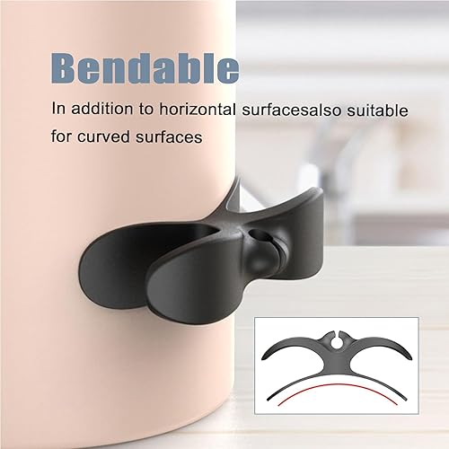 Miniatura 2 de Paquete de 3 enrolladores de cables para electrodomésticos, organizador de cables, organizador de cables, adhesivo para pegar en el ordenado,