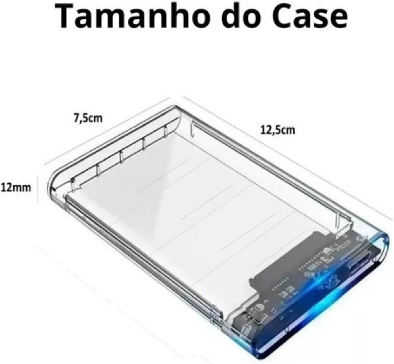 Case HD 2.5" SATA SSD USB 3.0 Transparente Testado por 30 dias