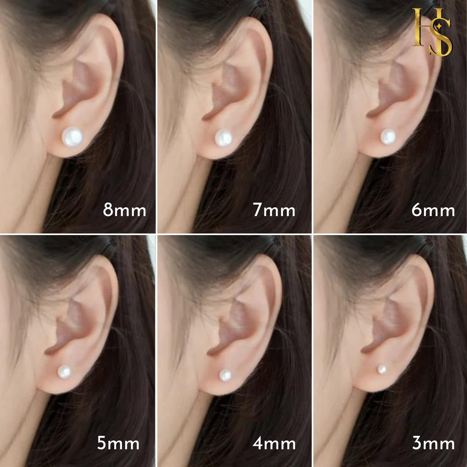 925 Sterling Freshwater Pearl Earrings 8mm Button
