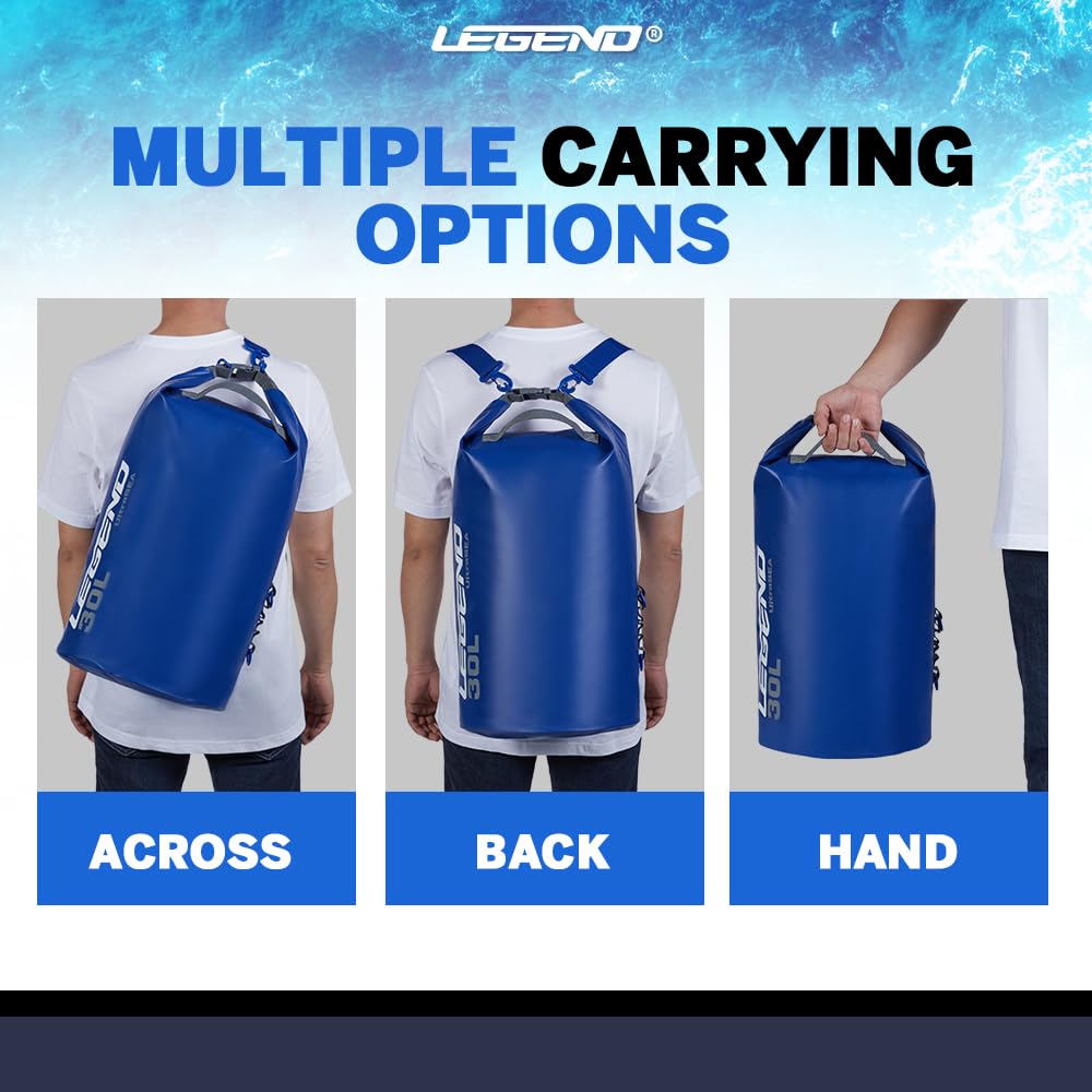 Legend UltraSEA Marine Dry Bag - Borsa impermeabile da 10 l, ideale per kayak, canottaggio, canoa, rafting, escursionismo e campeggio, borsa galleggiante da uomo, mantiene la tua attrezzatura asciutta