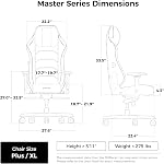 DXRacer Master XL Video Gaming Chairs for Adults, Ergonomic Reclining Computer Gaming Chair, Racing Style Height Adjustable (EPU Leatherette, Black Line)