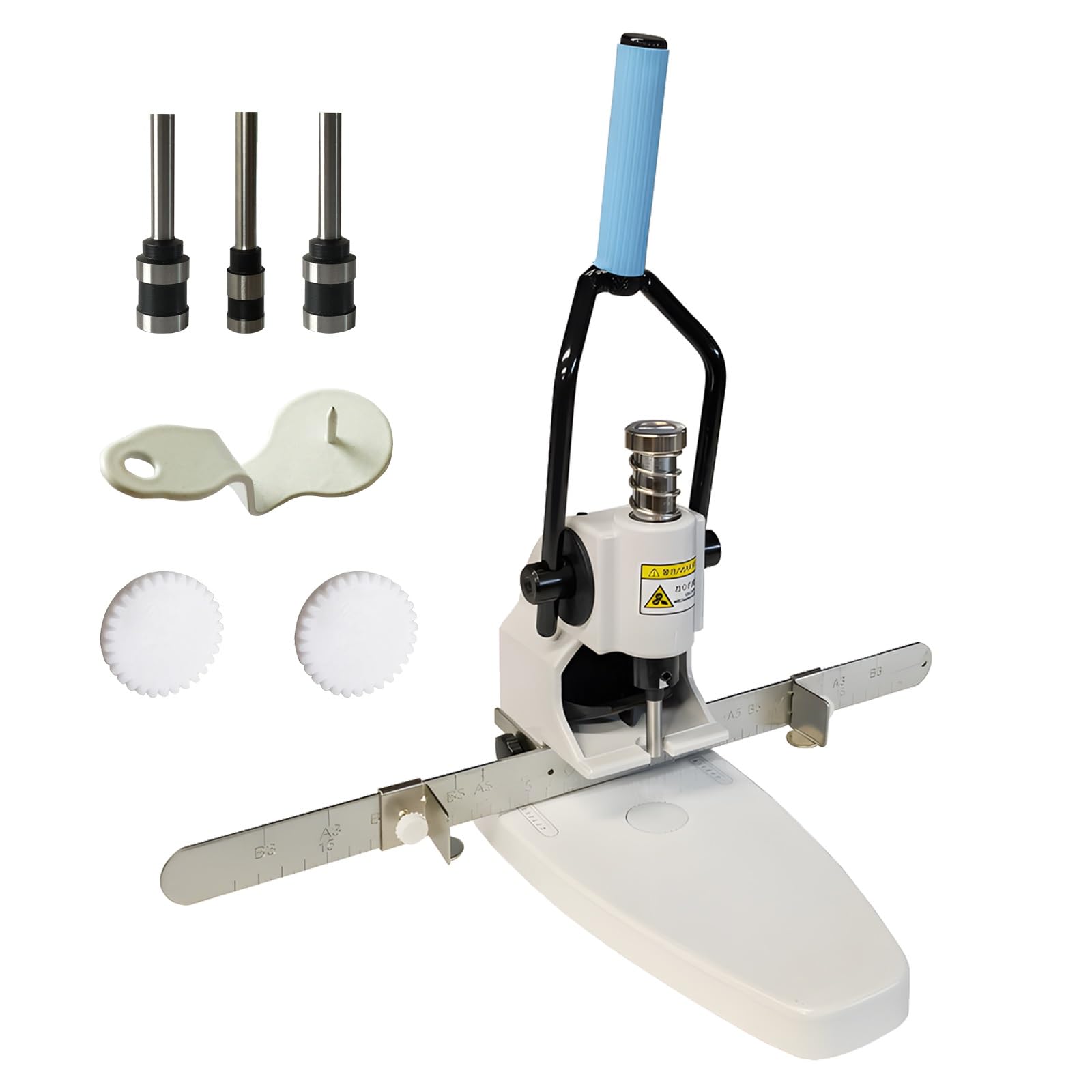 Heavy Duty Manual Hole Punch, 300 arkuszy pojemności, papierowy dziurkacz z ruchomym rzędem i 3 igły wiertnicze do użytku biurowego i szkolnego