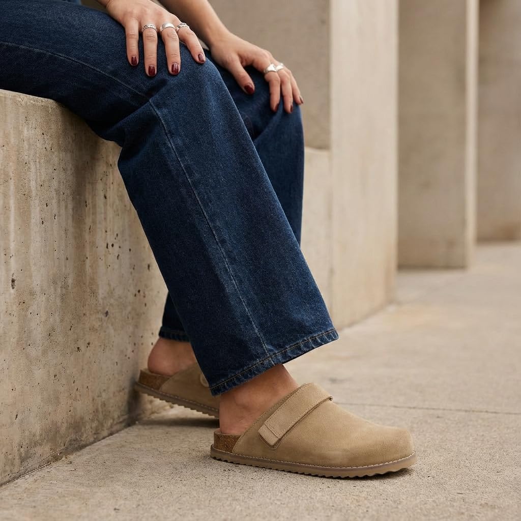 CUSHIONAIRE Boulder Genuine Leather Clogs for Women, Adjustable Swivel Back Strap Slip On Womens Shoes with Memory Foam Footbed - Image 6