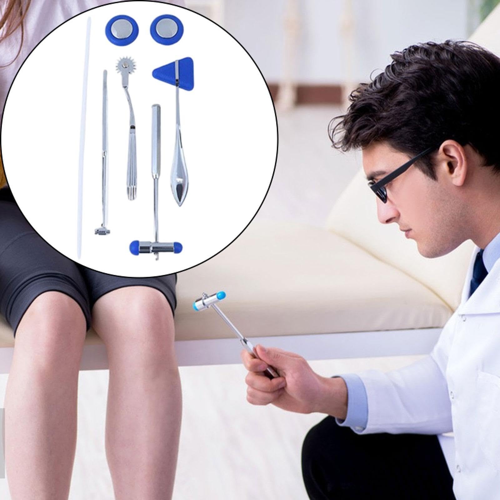 Neurological Percussione Strumento Esame Neurologico con Martelli Babinski Ruota Realizzato in Acciaio Inox E Alluminio, Blu
