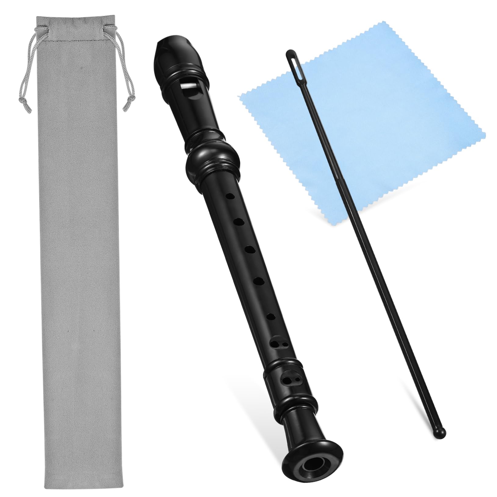 VICASKY 1 Set 8 Instruments for Tees 8 Holes Clarinet Recorder Instrument 8 Holes Flute Music Flute Clarinet Cleaning Rod 8 Hole Flute Beginner Flute Sheet Music Abs Resin Student