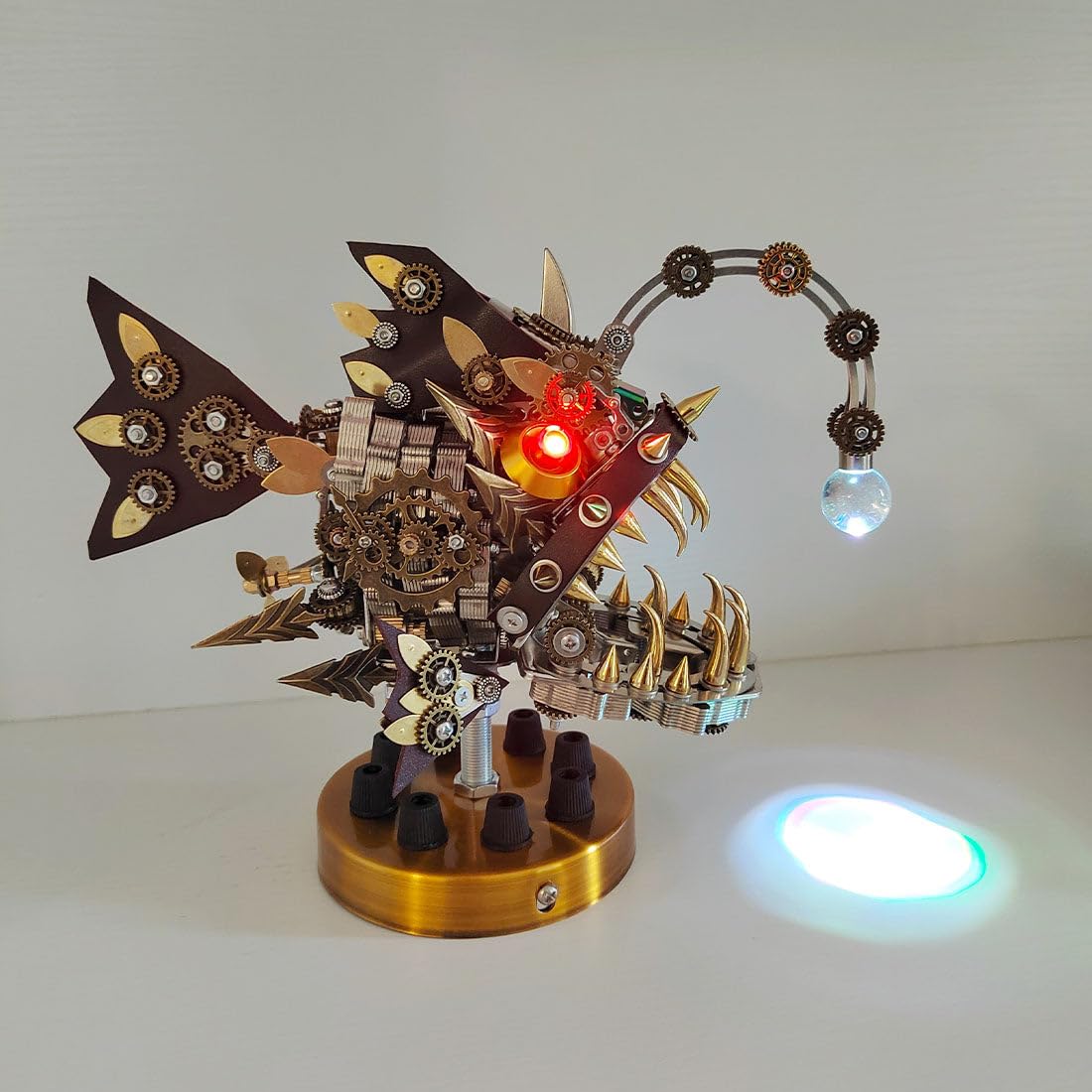 Metalkitor Metalowe puzzle 3D dla dorosłych, zestaw modeli żabnicy, steampunk, ozdoba DIY, rzemiosło, łamigłówka, idealna dekoracja pokoju i wybór na prezent (700 sztuk, z podstawą)