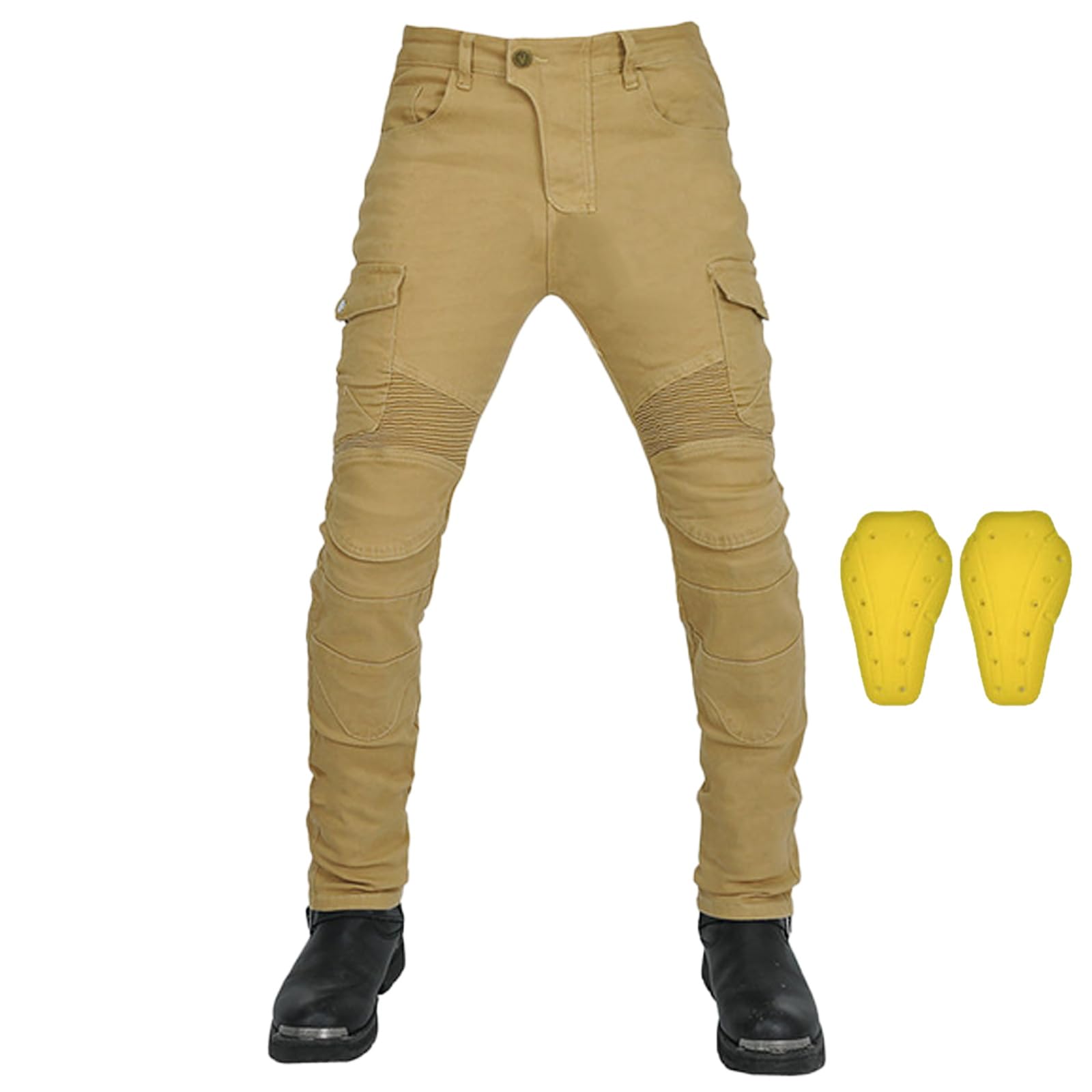 Jeans Da Moto Uomo Con Protezioni - Pantaloni Rinforzati Slim Fit Per Biker - Foto 6