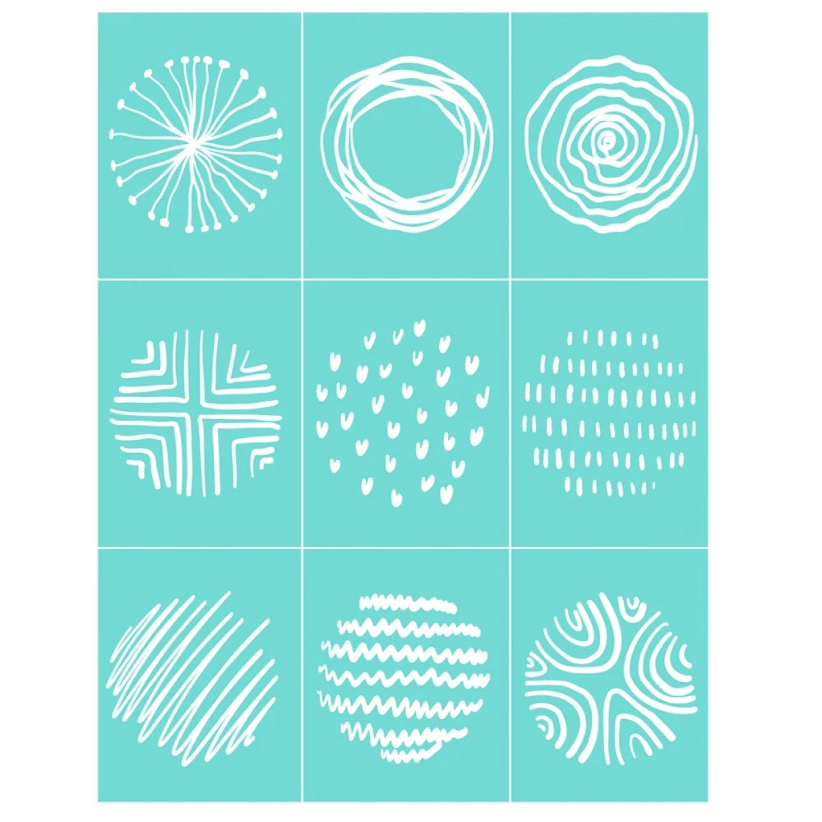 MANGOUSONG Screen Printing Kit,27.8x21.3cm Nine Palace Grid Silk Screen Stencils Reusable Silkscreen Print Kit for Printing Handbag Decoration Template ?Seal