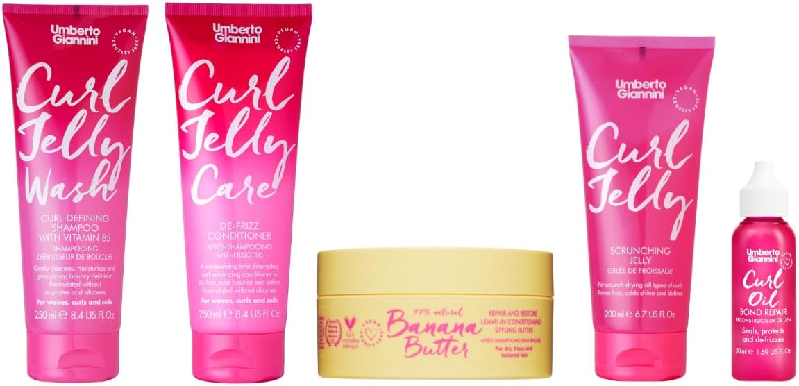 Umberto Giannini Hair Routine Kit for Type 4 Curls - 5 Product Wash, Care & Styling Routine for Type 4a-4c Curls - Includes Shampoo, Curl Cream & Leave-In Treatment