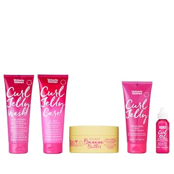 Curl Type 4 Kit for Type 4a-4c Hair. Frizz-Free, Defined Curls, Curl Jelly Wash 8.4fl. Oz & Care 8.4fl. Oz, Curl Jelly 6.7fl. Oz, Banana Butter Leave-In 6.7fl. Oz & Curl Oil 1.69fl. Oz