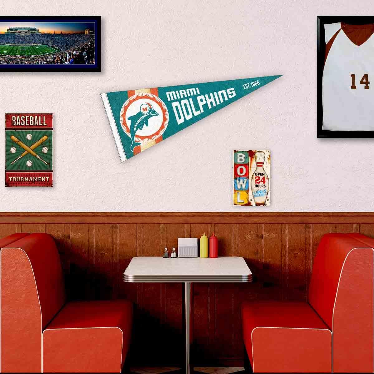 WinCraft Miami Dolphins Throwback Vintage Retro Pennant Flag - Image 3
