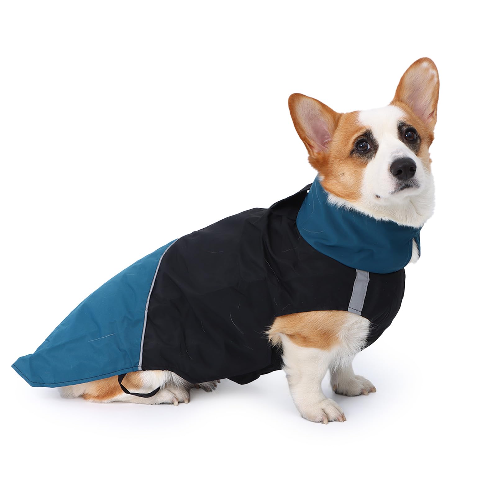BWBIKE Waterproof Dog Raincoats Windproof Dog Winter Outdoor Jackets Dogs Cold Weather Coats Reflective Dog Warm Windbreaker with Hole for Dog Leash Black