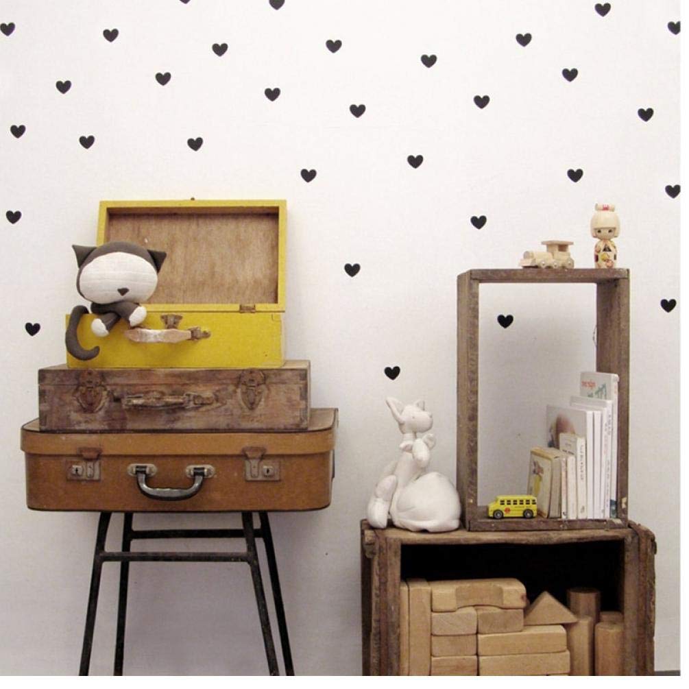 StickerDeen | Heart Shape Decoration Removable Wall Art Vinyl Decal Stickers | (Pack Of 80) (Purple