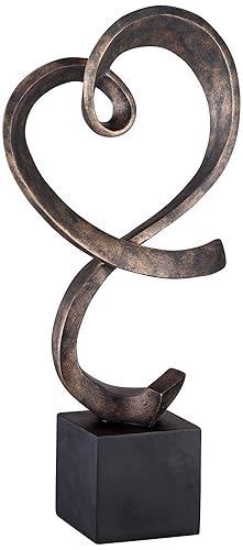 Studio 55D Swirling Heart 17 1/4" High Brushed Nickel Modern