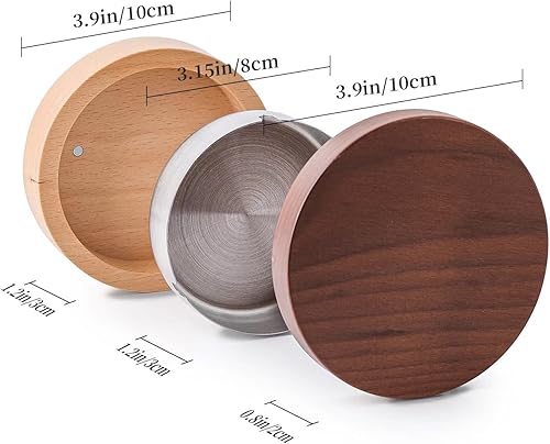 Miniatura 6 de Cenicero con tapa, cenicero sin humo para malezas, ceniceros resistentes al viento para cigarrillos en interiores o exteriores, madera + bandeja de